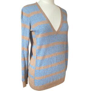 Wallace J Crew Striped Cashmere Wool Sweater Old Money Academia Preppy-M